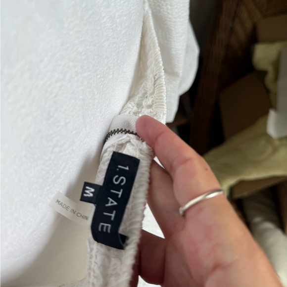 1. State White Puff Sleeve Crop Top - Picture 4 of 6